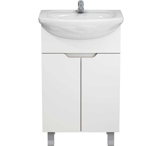 Изображение товара Тумба Melodia della vita Гамма 50 (Уют 50) ЛДСП напольная, белая, без умывальника (в разборе) 14757