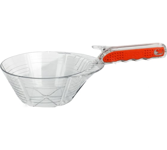 Изображение товара Ковш строительный DECOR 1,1л, пластиковый,прозрачный, прорезин. ручка 670-2201 11613335