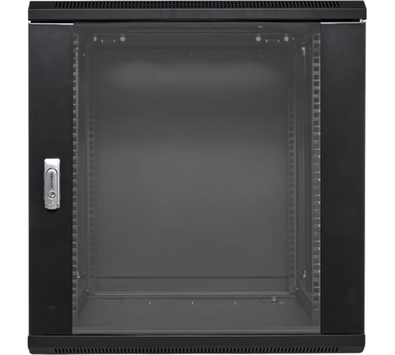 Изображение товара Шкаф настенный EKF 19" TERACOM PRO 12U 600x450 мм дверь стеклянная с замком-ручкой чёрный TRP-WLL-1264-40B