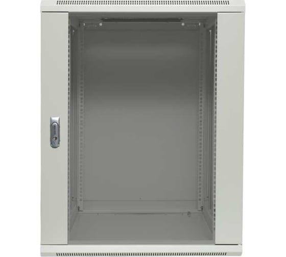 Изображение товара Шкаф настенный EKF 19" TERACOM PRO 15U 600x600 мм дверь стеклянная с замком-ручкой серый TRP-WLL-1566-40G