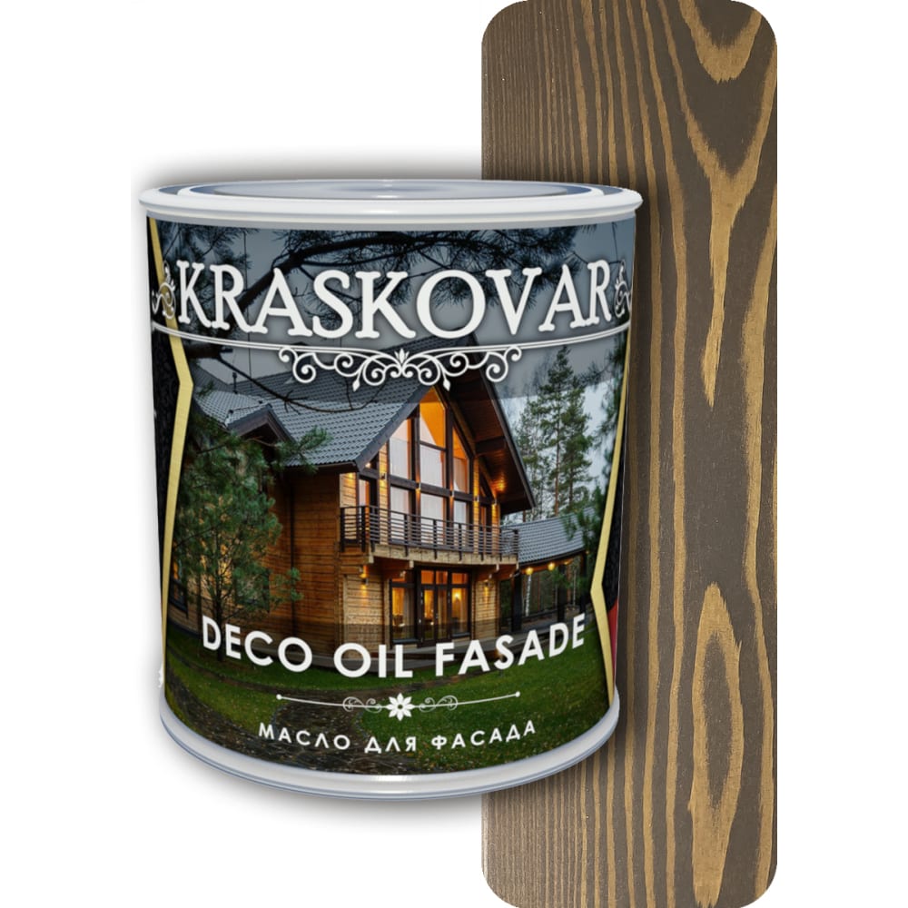 Масло для фасада Kraskovar, цвет палисандр 1228 Deco Oil Fasade - фото 1