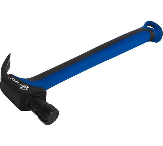 Изображение товара Молоток - гвоздодер КОБАЛЬТ 480 гр. для каркасного строительства, рукоятка из полиамида, встроенный магнит для 2-х длин гвоздей 917-551