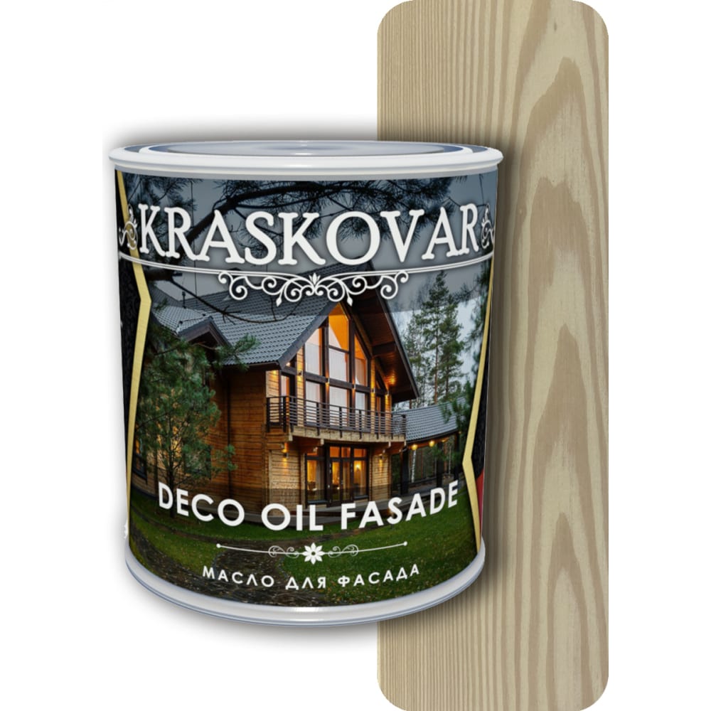масло с твердым воском mighty oak белый 2 2 л Масло для фасада Kraskovar