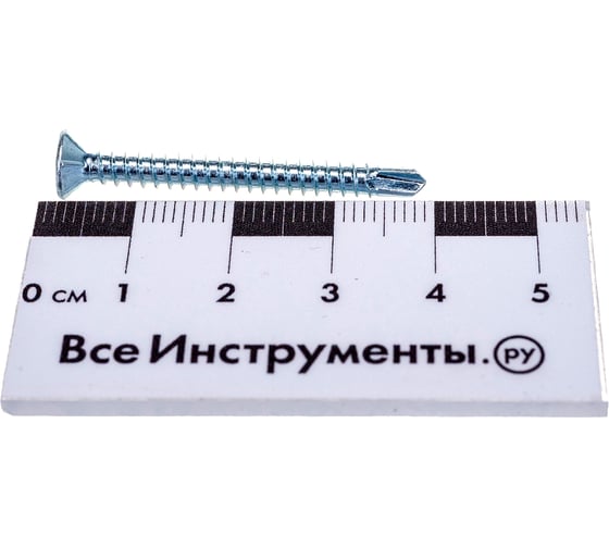 Изображение товара Оконный саморез КРЕП-КОМП со сверлом белый цинк под автомат 3,9 х 38 Kn 500 шт сбс3938ф