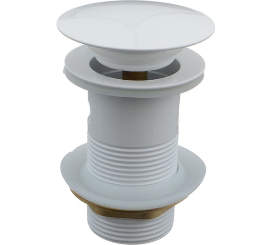 Изображение товара Донный клапан Terma click/clack c большой кнопкой, c переливом, white 10096 18834