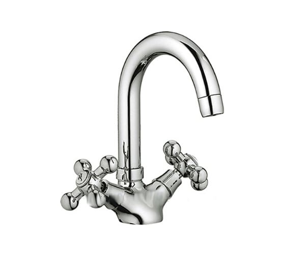 Изображение товара Смеситель для раковины умывальника Haiba латунный, с поворот изливом, хром HB1219