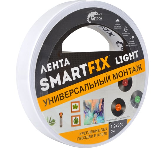 Изображение товара Лента двустороння вспененная Smart Fix W-con SmartFix LIGHT, 19 мм*3 м 134093
