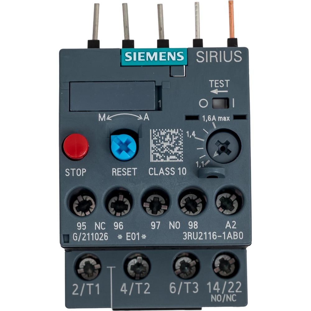 Изображение товара Реле перегрузки Siemens 3RU2116-1AB0 для защиты электродвигателей