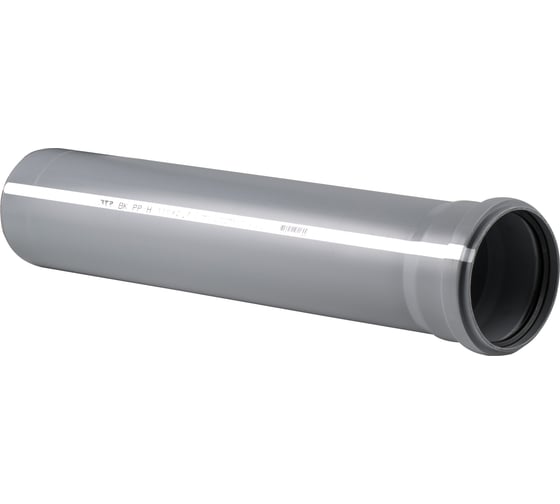 Изображение товара Труба RTP ТМ Пиарком ПП, Д 110 мм, толщина стенки 2,2 мм, L 750 мм, серая 11173