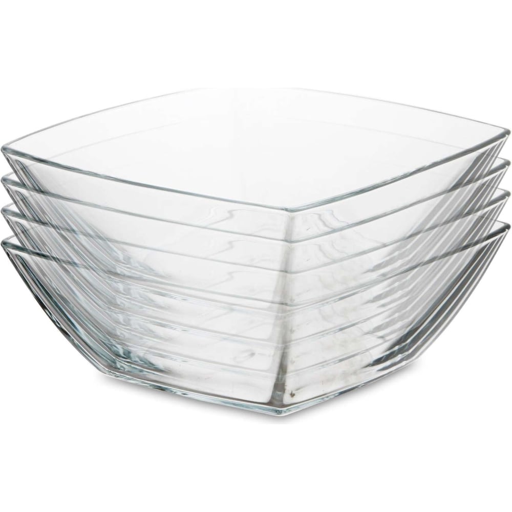 Изображение товара Набор из 4 стеклянных салатников Pasabahce PSB 160х160 мм