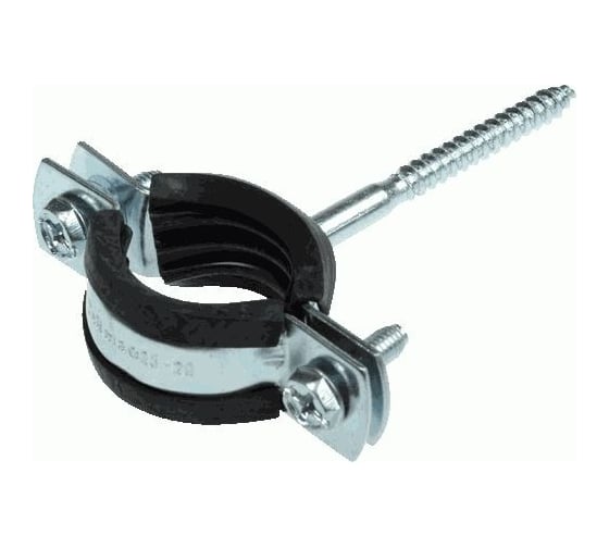Изображение товара Хомут оцинкованный с резиновым уплотнителем Terma 1" 32-35 мм, с шурупом 24004 28704