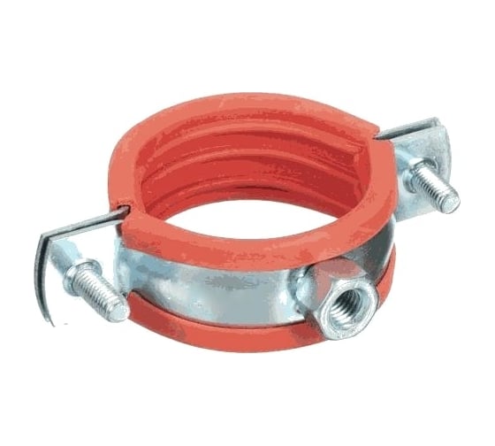Изображение товара Хомут усиленый оцинкованный с резиновым уплотнителем Terma 1" 32-36 мм, с гайкой М8 Heavy 24303 30943
