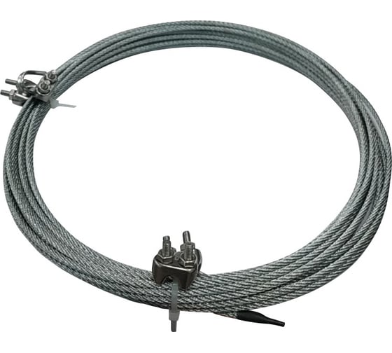 Изображение товара Трос из нержавеющей стали для крепления насоса Terma 10 м, 3 мм, с зажимами и коушами 14182