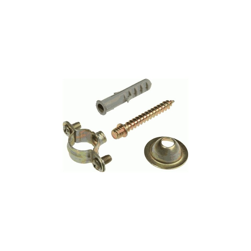 Изображение товара Хомут оцинкованный Terma 22 мм с шурупом и дек. чашкой, 10 шт