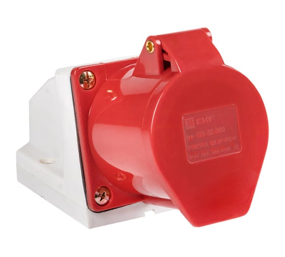 Изображение товара Розетка стационарная EKF наружная 125 3Р+РЕ+N 32А 380В IP44 PROXIMA ps-125-32-380-PRO