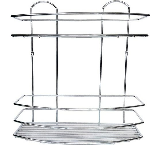 Изображение товара Полка для ванной РемоКолор овал 2 яруса гальваника цинк, цвет хром 67-0-660