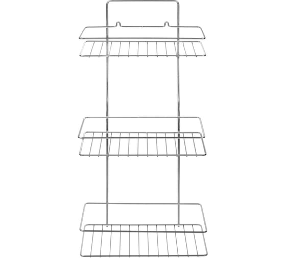 Изображение товара Прямая полка для ванной РемоКолор 3 яруса гальваника цинк,цвет хром 67-0-658