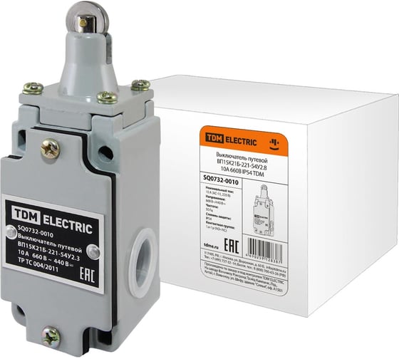 Изображение товара Путевой выключатель TDM ELECTRIC ВП15K21Б-221-54У2.8, 10А, 660В, IP54 SQ0732-0010