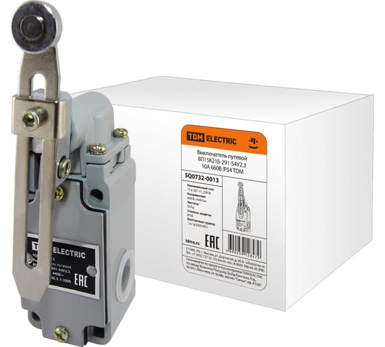 Изображение товара Путевой выключатель TDM ELECTRIC ВП15K21Б-291-54У2.3, 10А, 660В, IP54 SQ0732-0013