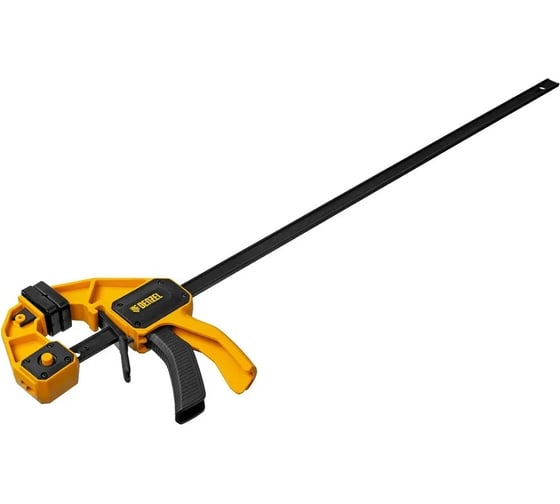 Изображение товара Струбцина быстрозажимная f-образная Denzel 600x80 мм, усиленный нейлоновый корпус 20508