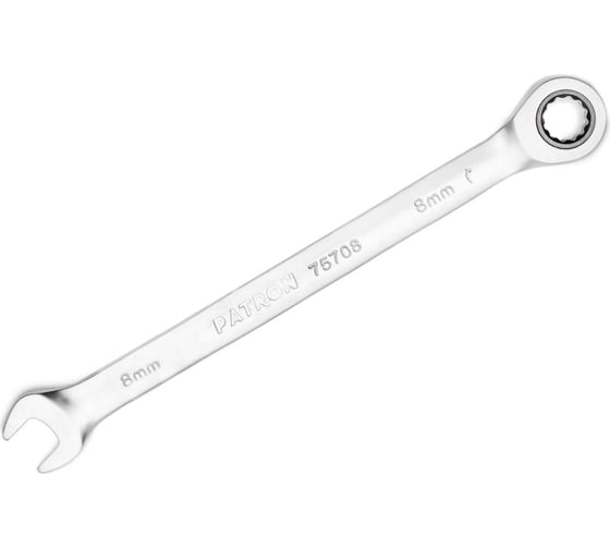 Изображение товара Комбинированный трещоточный ключ PATRON 8 мм P-75708(47522)