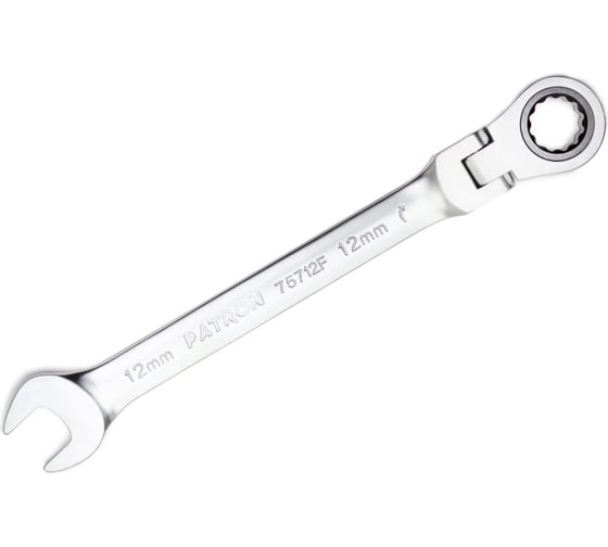 Изображение товара Комбинированный трещоточный ключ с шарниром PATRON 12 мм P-75712F(47531)