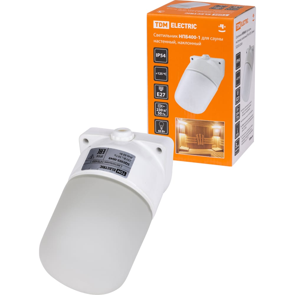Настенный наклонный светильник для сауны TDM светильник эра нбб 01 60 002 для бани пластик стекло наклонный ip65 e27 max 60вт 158х116х85 белый