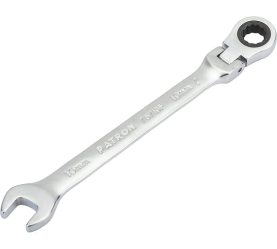 Изображение товара Комбинированный трещоточный ключ с шарниром Patron 10 мм P-75710F(47527)