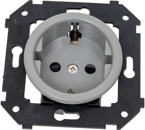 Изображение товара Розетка Bironi с заземляющим контактом, скрытый монтаж, титан B3-101-26