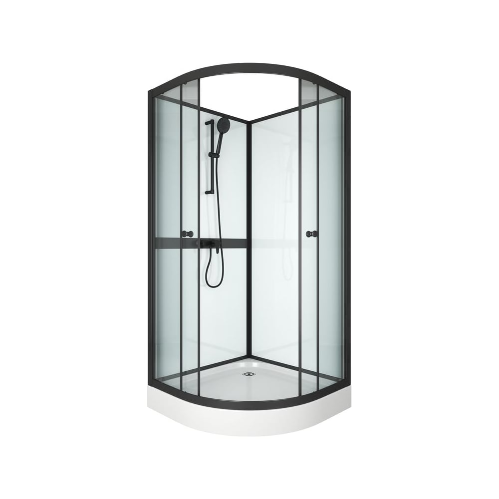 Изображение товара Душевая кабина Bauedge BAU Nimb Black Rand 90x90x215 с прозрачным стеклом и черным профилем