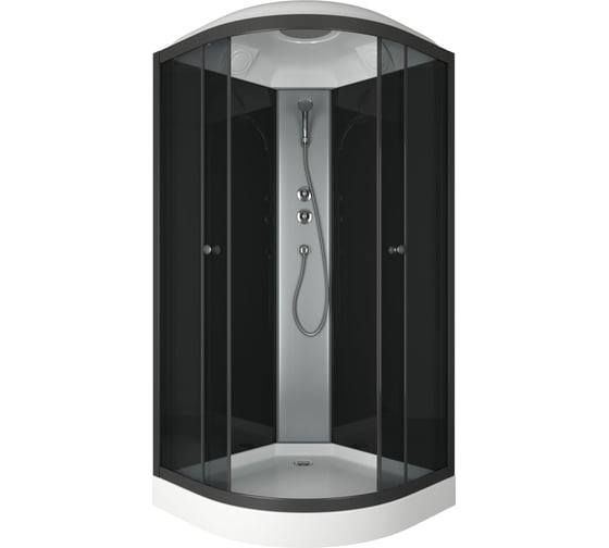 Изображение товара Душевая кабина Bauedge BAU Nimb с поддоном 90x90x215, прозрачное закаленное стекло, черный матовый профиль, черная задняя стенка SB0011B