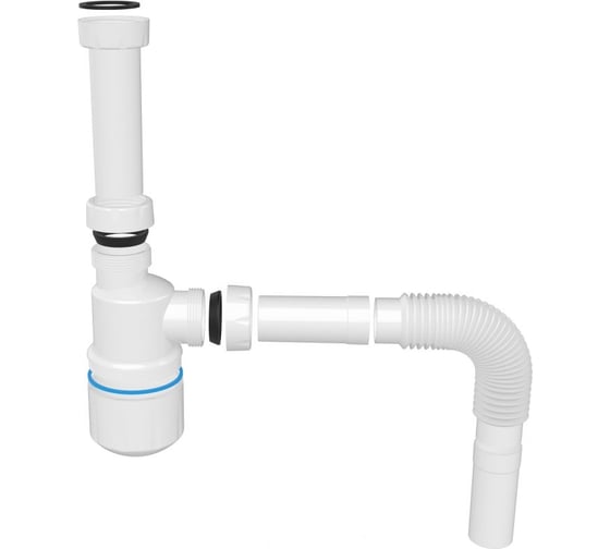 Изображение товара Сифон для умывальника AV Engineering без выпуска, гайка 32 мм, с гибкой трубой 1 1/4- 40/50мм AVE129748