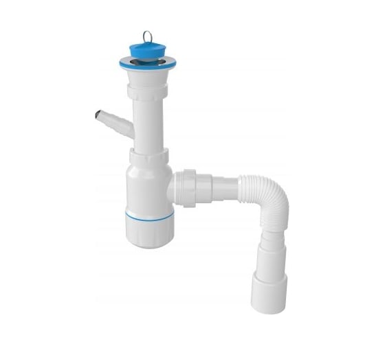 Изображение товара Сифон для умывальника AV Engineering с выпуском 70мм, с отводом для стир. маш.,с гибкой трубой 1 1/2-40/50мм, AV En AVE129753