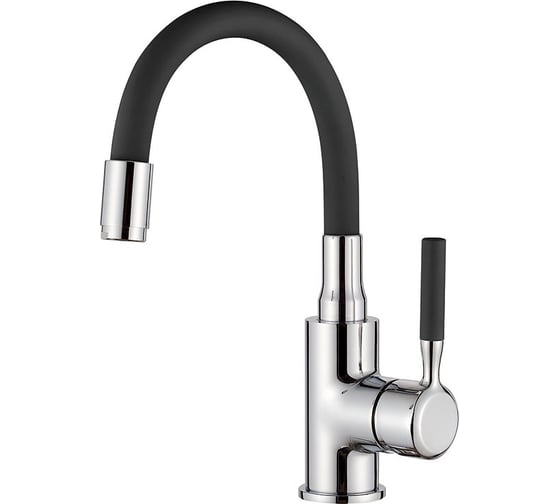 Изображение товара Смеситель Ledeme умывальник, силиконовый излив, черный/хром, L1399-2 20003