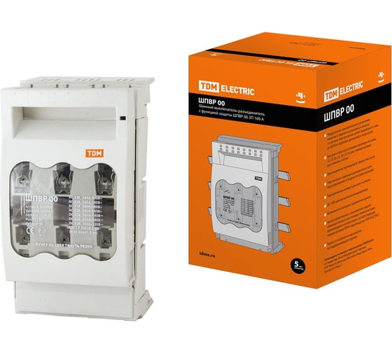Изображение товара Шинный выключатель-разъединитель с функцией защиты ШПВР 00 TDM ELECTRIC 3П, 160A, SQ0726-0005