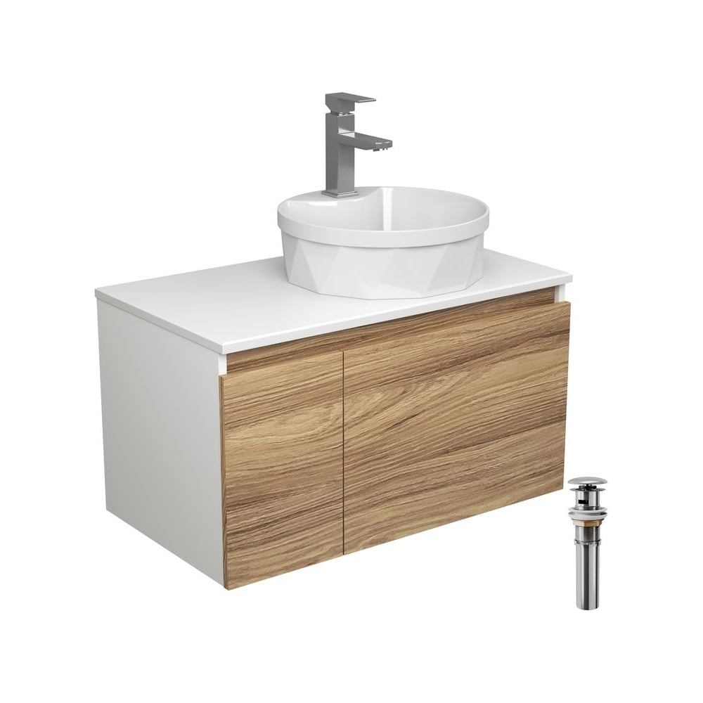 Изображение товара Комплект для ванной Bauedge 4 предмета с тумбой и раковиной