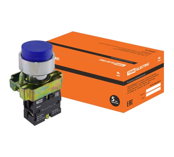 Изображение товара Кнопка TDM ELECTRIC BL61, без подсветки, синий, 1з SQ0704-0051