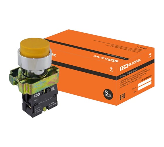 Изображение товара Кнопка TDM ELECTRIC BL51, без подсветки, желтый, 1з SQ0704-0050