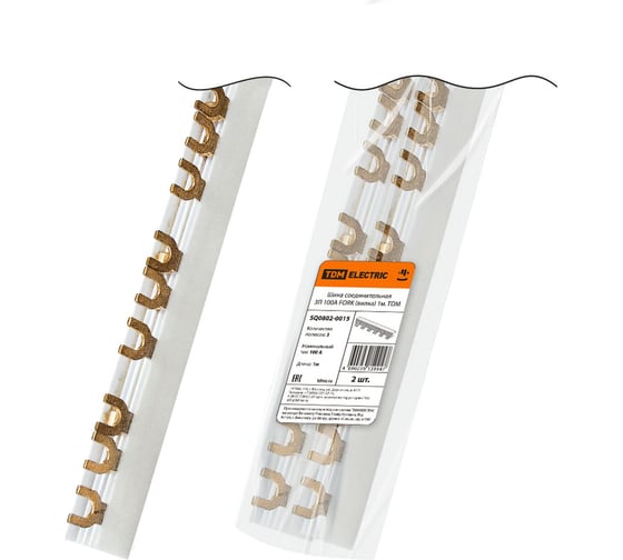 Изображение товара Соединительная шина TDM ELECTRIC 3П 100A FORK вилка 1метр  SQ0802-0015