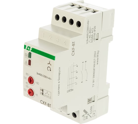 Изображение товара Автомат защиты электродвигателей F&F защита от нарушения чередования фаз CKF-BT EA04.002.004