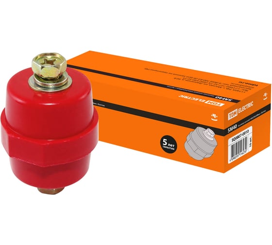 Изображение товара Силовой изолятор с болтом TDM ELECTRIC SM40 Н40хD40хМ8мм SQ0807-0010