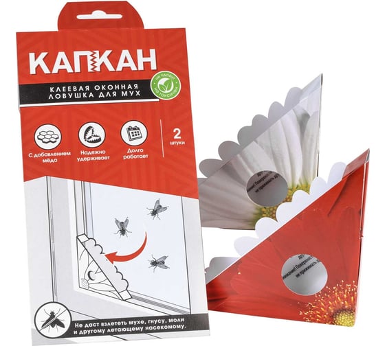 Изображение товара Оконная клеевая ловушка для мух КАПКАН клей hk29089