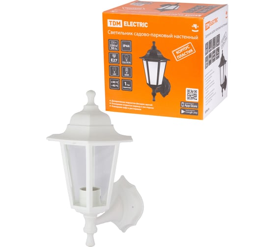 Изображение товара Садово-парковый светильник TDM ELECTRIC НБУ 06-60-001 шестигранник, настенный, пластик, белый SQ0330-0731