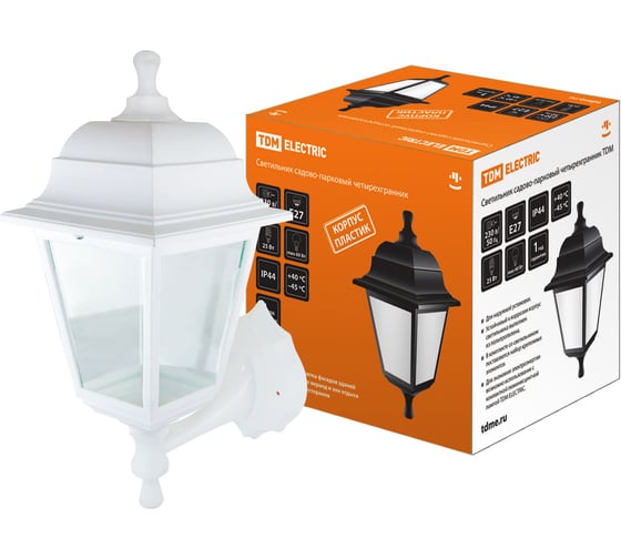 Изображение товара Садово-парковый светильник TDM ELECTRIC НБУ 04-60-001 четырехгранник, настенный, пластик, белый SQ0330-0734