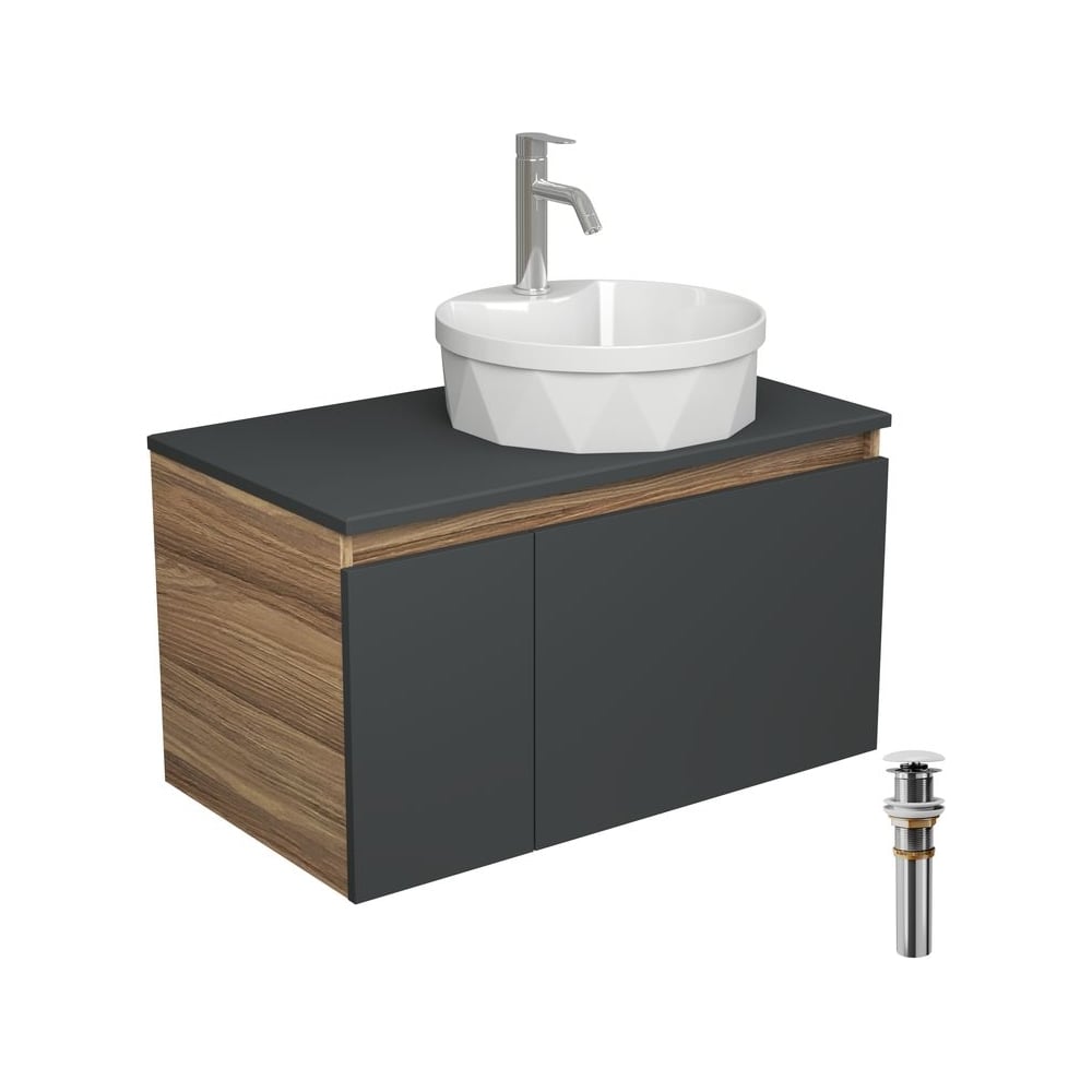 Изображение товара Комплект для ванной Bauedge 4 предмета с раковиной и смесителем