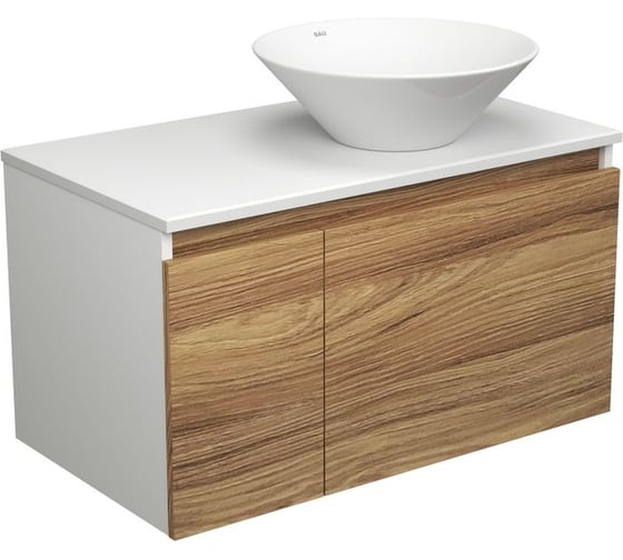 Изображение товара Тумба с раковиной Bauedge (тумба подвесная под раковину Bau Dream Blackwood 80 + раковина санфаянс накладная BAU Dream D43, белая) BD1779