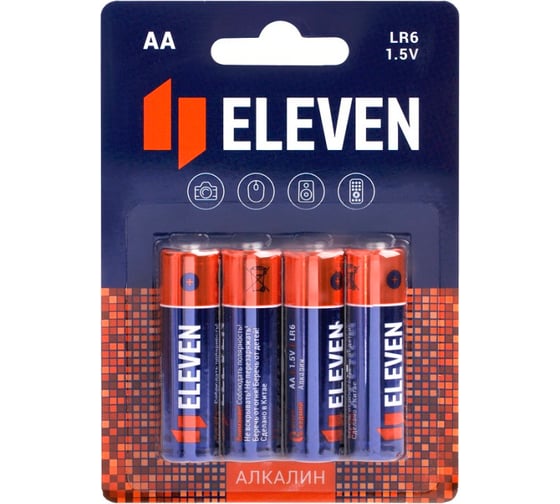 Изображение товара Батарейка AA LR6 алкалиновая Eleven 4 шт. BC4 301748