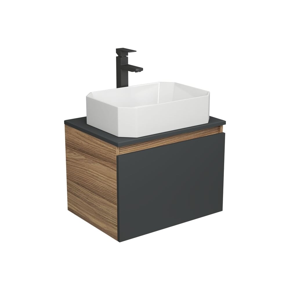 Изображение товара Комплект для ванной Bauedge 3 предмета с раковиной и смесителем, современный дизайн