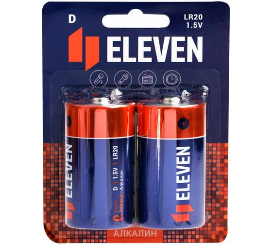 Изображение товара Батарейка D LR20 алкалиновая, BC2, Eleven 301751