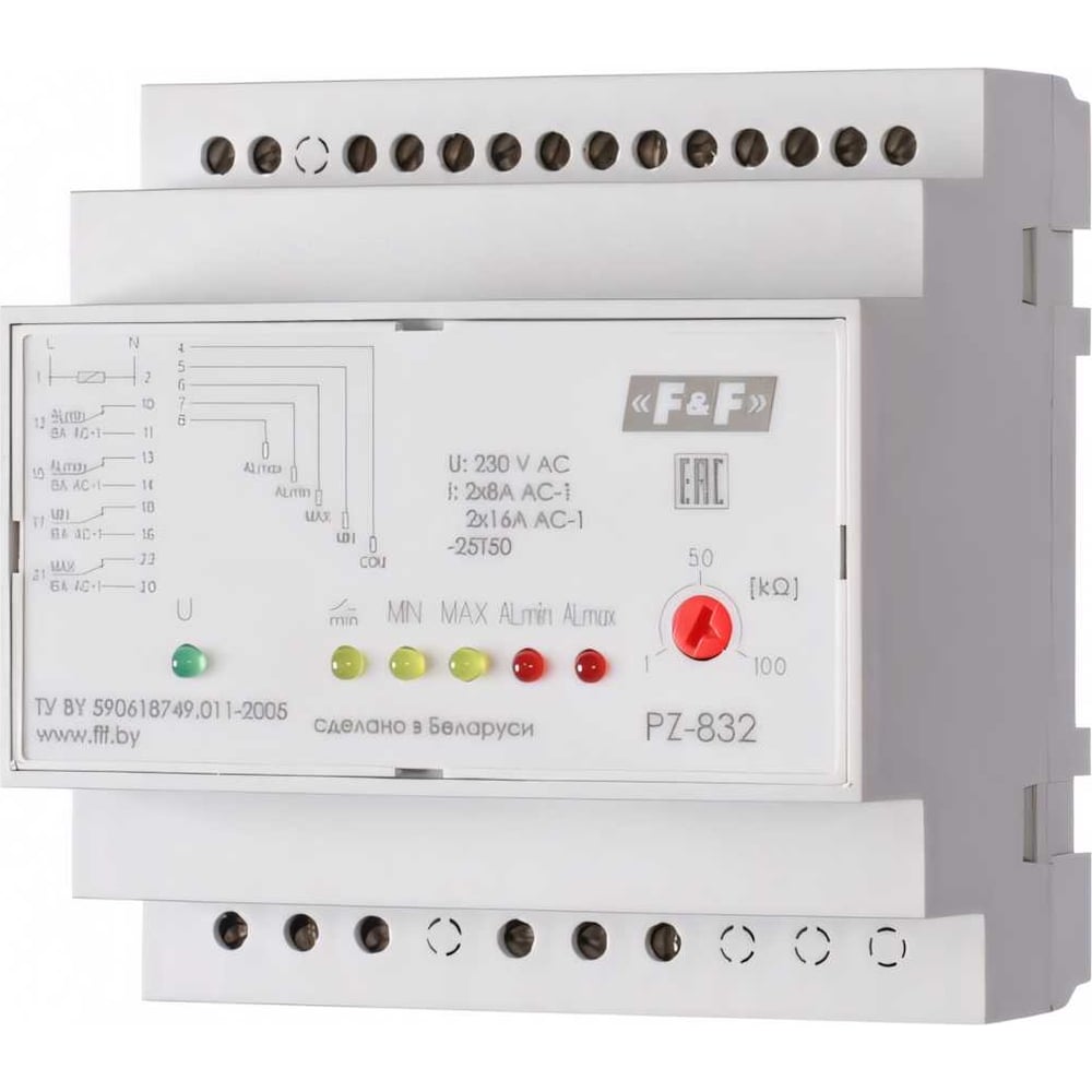 Четырехуровневое реле контроля уровня жидкости Евроавтоматика F&F PZ-832 EA08.001.005